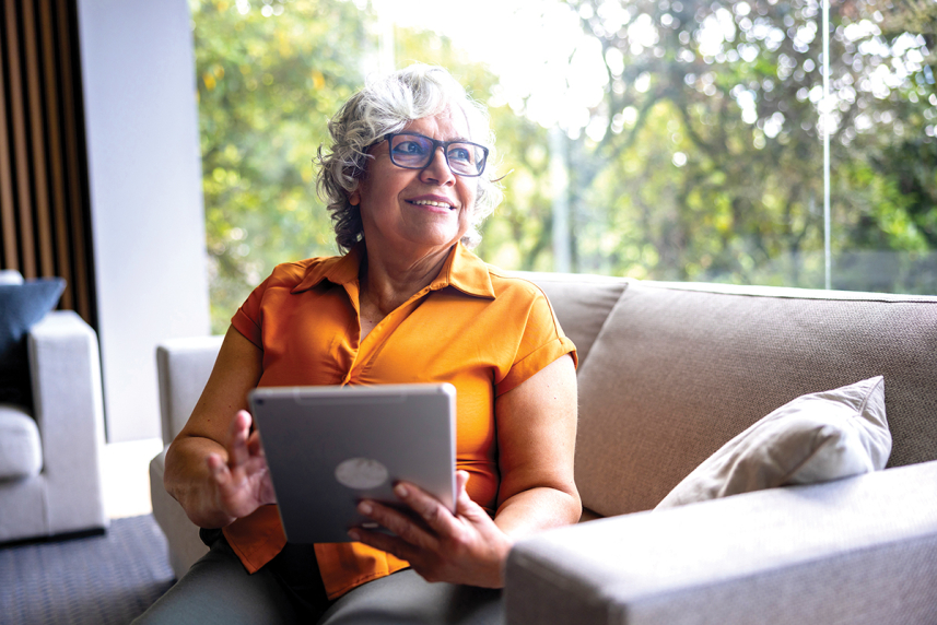 Woman on ipad